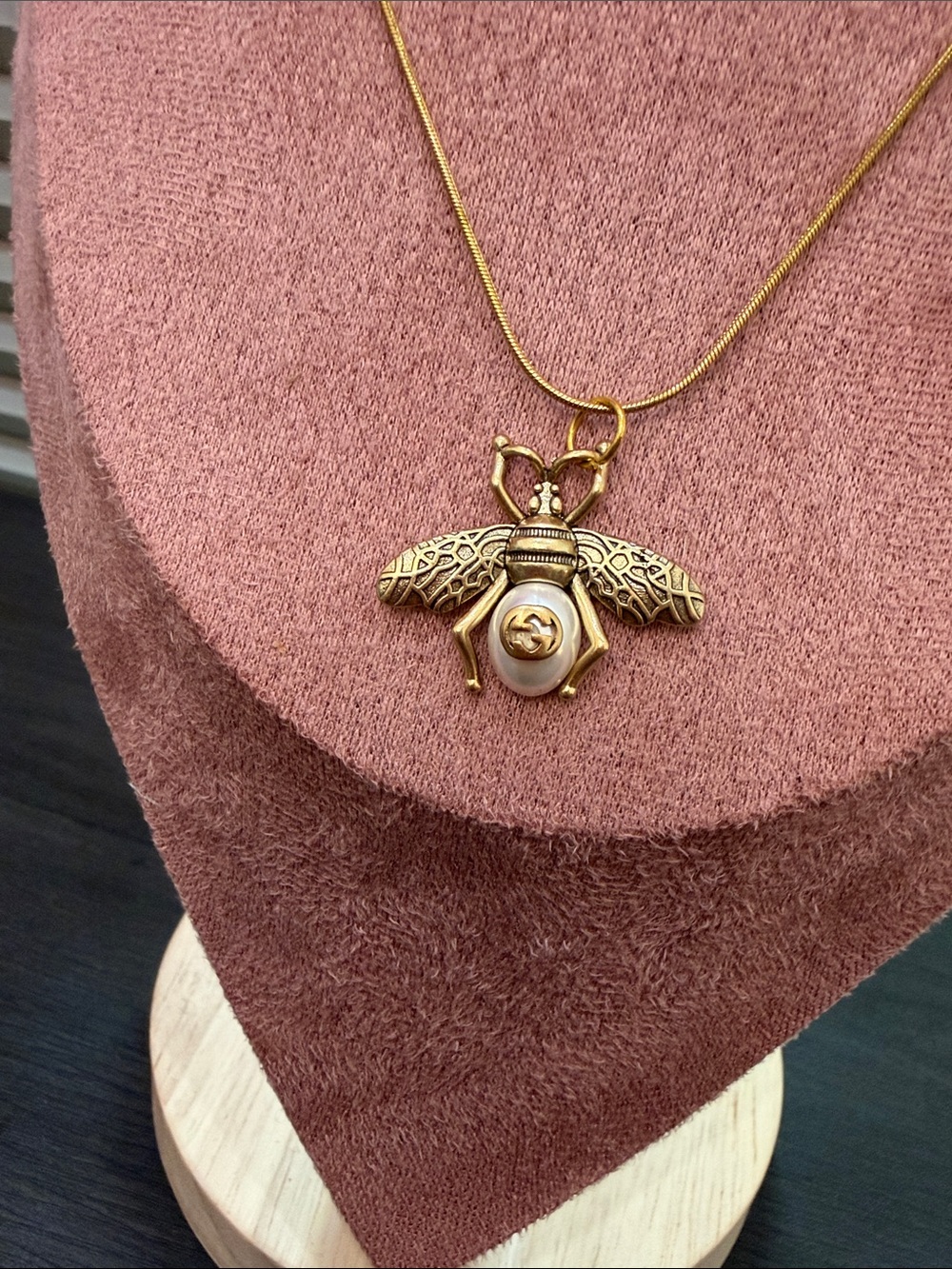 Authentic Gucci Gold Bee Charm UpCycled into Necklace